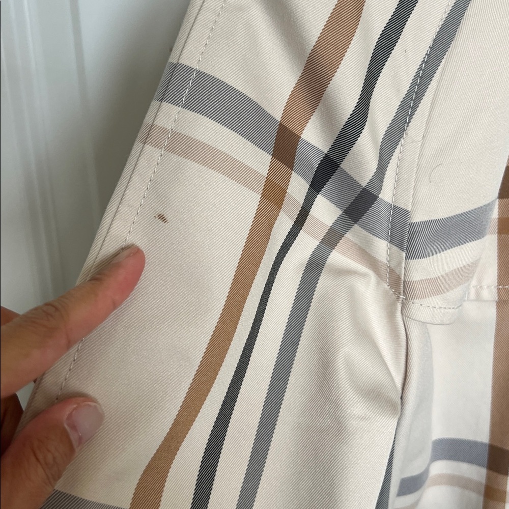 Coach Cream and Brown Plaid Jacket Trench Coat XXS - Picture 7 of 7
